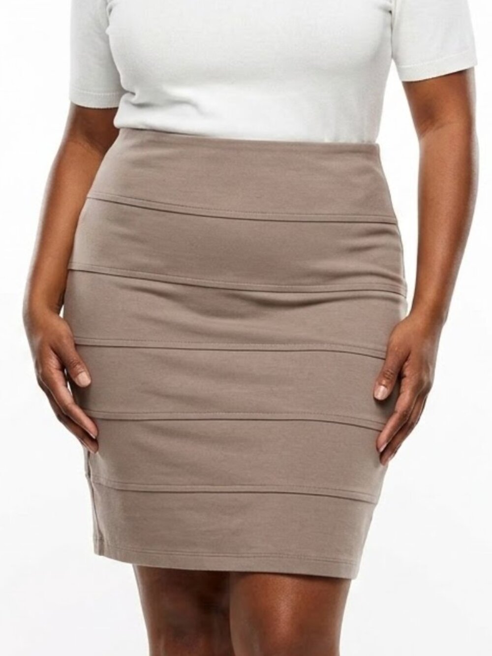 Forever 21 Whimsigoth Taupe Tiered Bandage Pencil Skirt High Waist Plus Size 2X